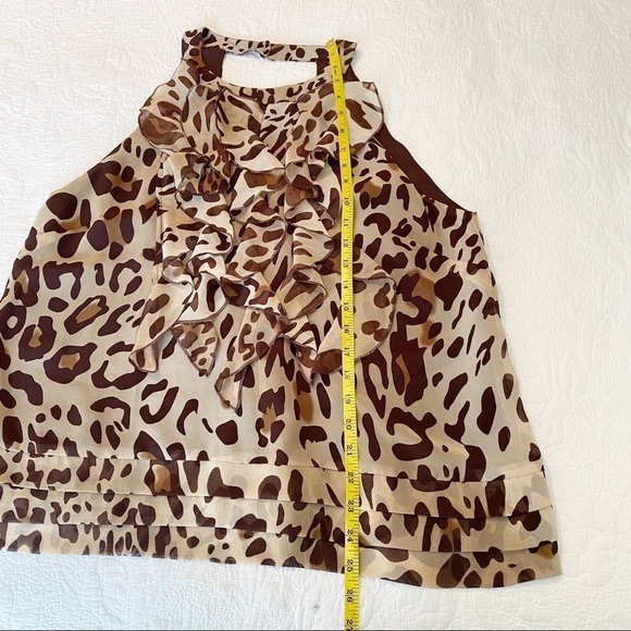 Willi Smith Ruffle Front Leopard Halter Top - L - Picture 8 of 15